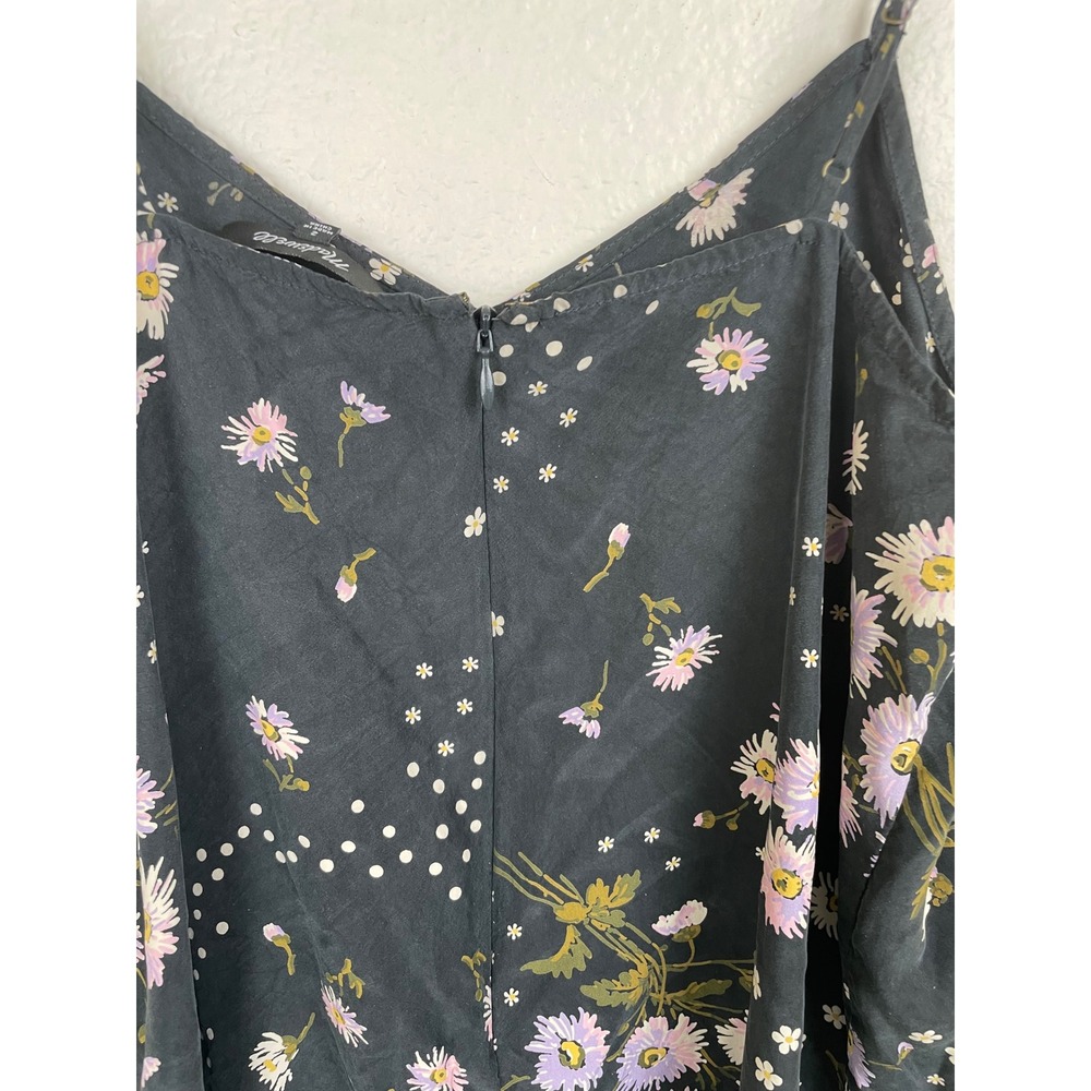 Y2k 90s Womens Dress Sz 2 %100 Silk Slip Cottage Fairy Midi Floral Boho Dainty - Picture 5 of 10